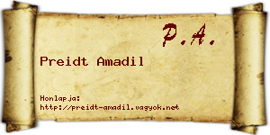 Preidt Amadil névjegykártya